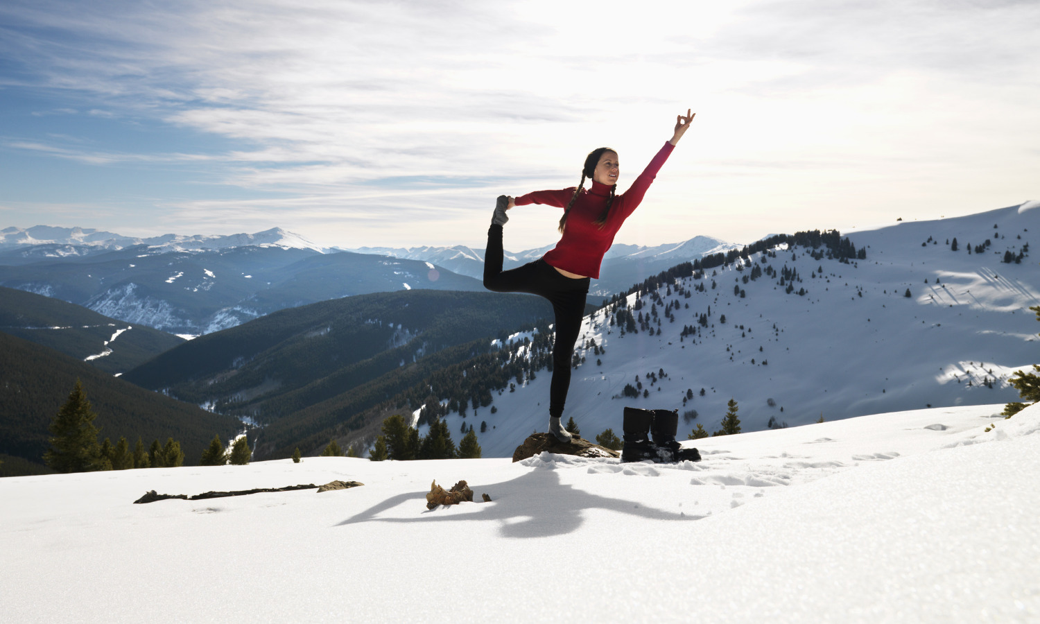 skiing and yoga