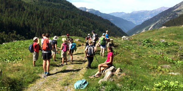 guests hiking in the french alps
