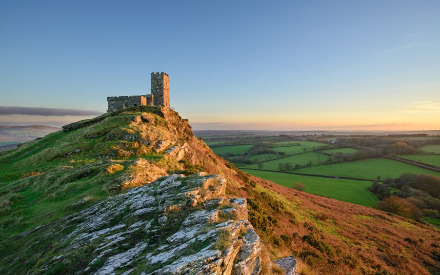 castle on hill sunset 