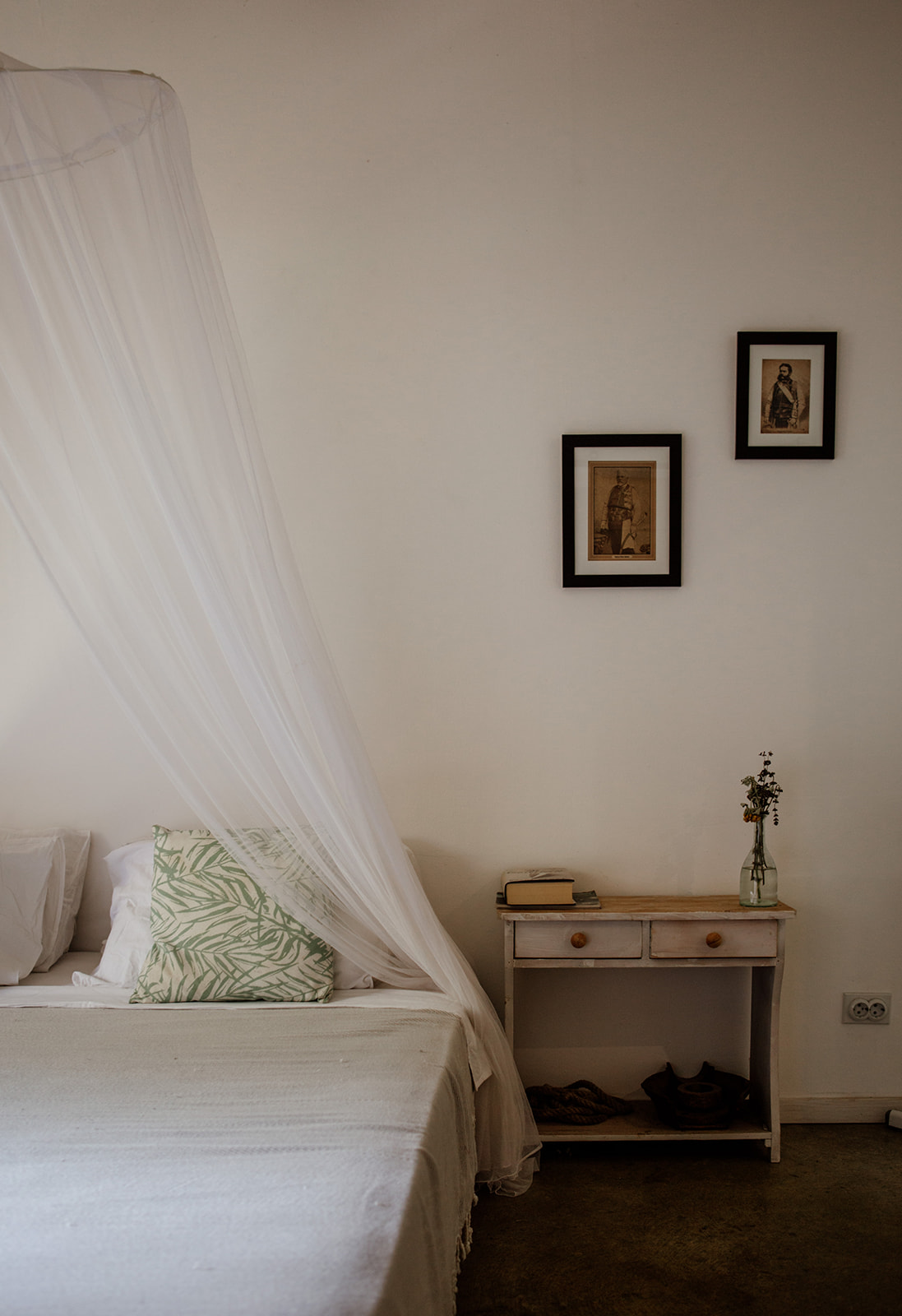 bedroom with bedside table hiking yoga holiday montenegro