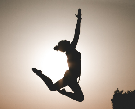 girl jumping silhouette