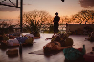 sunset at yoga in Costa Rica