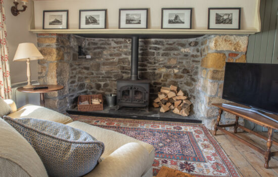 fireplace and living area cornwall