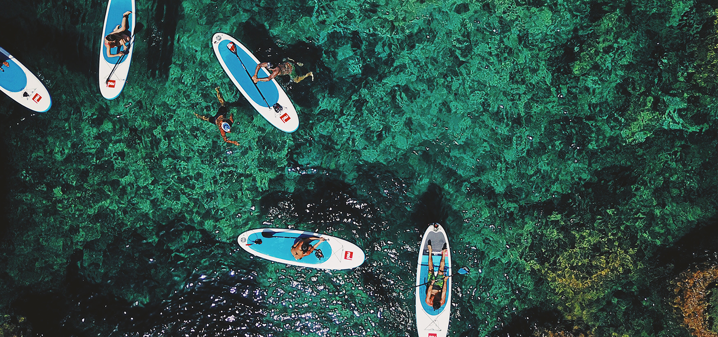 SUP boards in sea