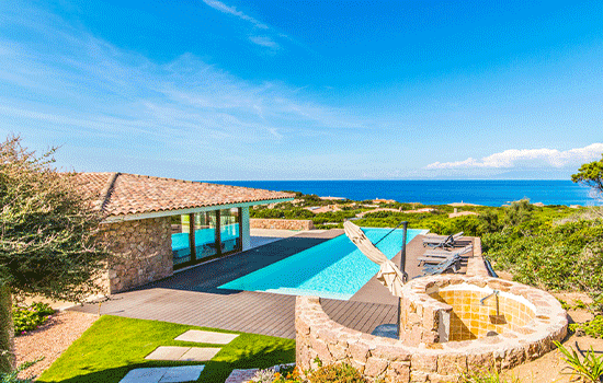 pool sea villa blue sky