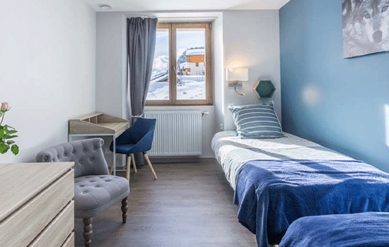 two single beds in a row yoga holidays french alps