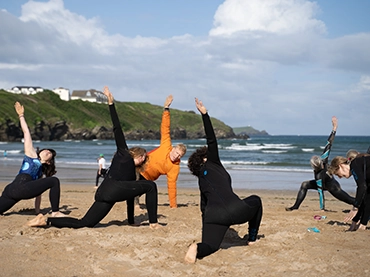 cornwall sea swimming yoga holiday