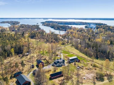 aerial view of farm retreat venye in vaddo, sweden