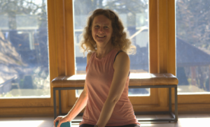 Sue Matthews posed on a yoga retreat in the French Alps Ski resort.