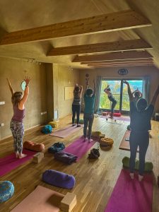 A yoga class in Slovenia